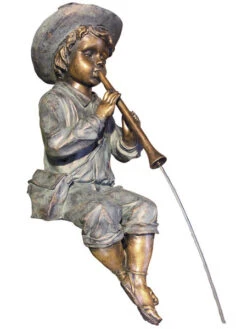 Wasserspeier "Flötenspieler" Aus Polystone (Art.Nr. Gr812)